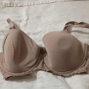 No Boundaries Lace Accent Bra in Beige